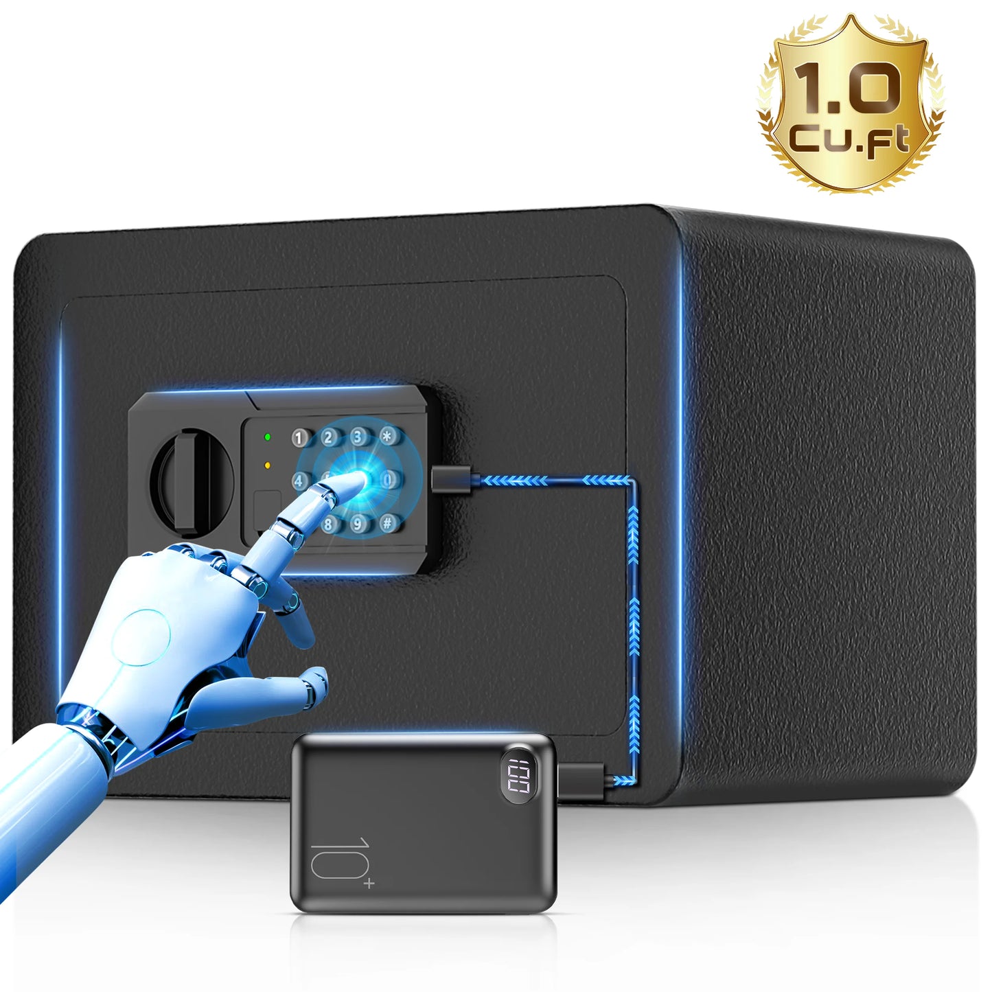 1.0 CU. Ft Safe Box with Fireproof Waterproof Safes , Security Home Safe with Fireproof Document Bag, Money Safe for Home Office Hotel