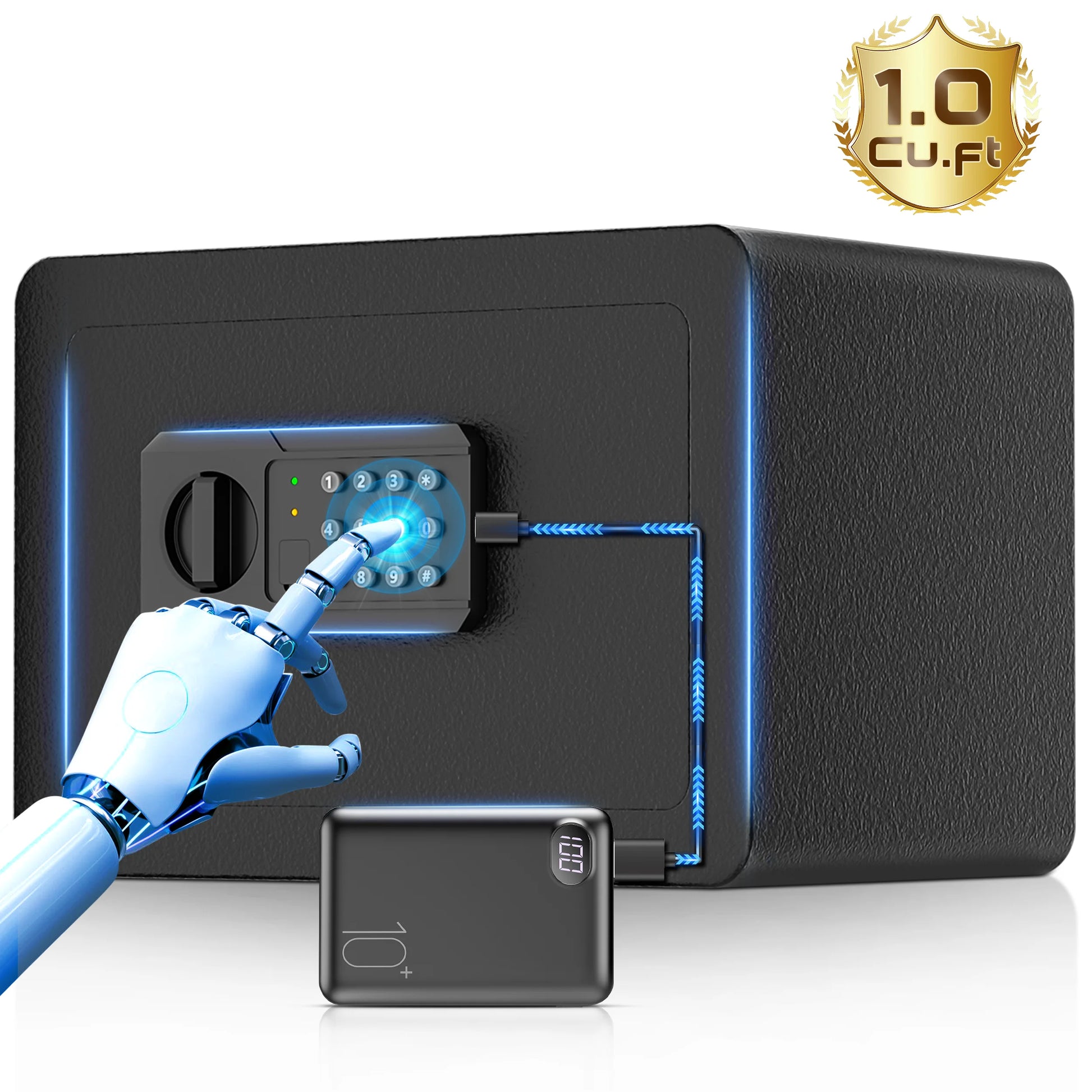 1.0 CU. Ft Safe Box with Fireproof Waterproof Safes , Security Home Safe with Fireproof Document Bag, Money Safe for Home Office Hotel