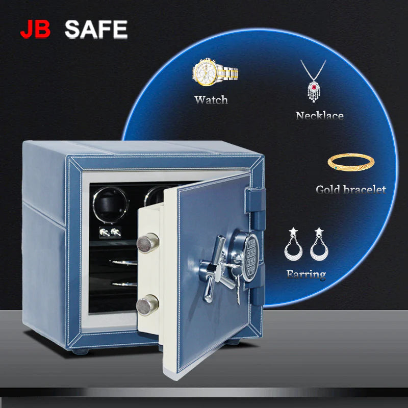 JB Watch Winders & Jewelry Safe Fireproof 2 Jewelry Drawers & 2 Watch Winders